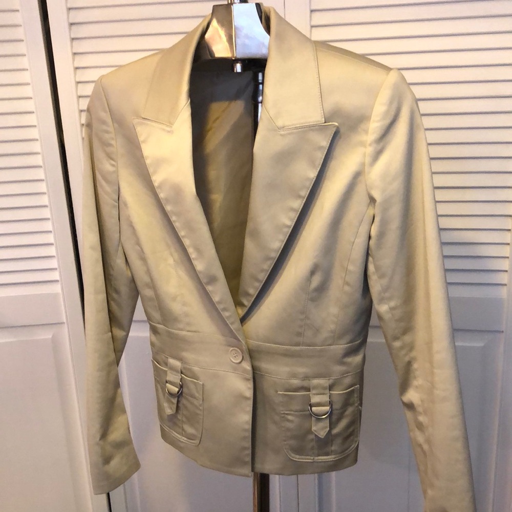 Cotton blend (spandex) khaki Beige Jacket or Blazer